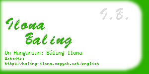 ilona baling business card